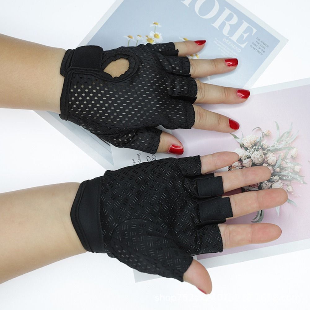 Guantes sin dedos para entrenamiento de culturismo, antideslizantes, transpirables, para Fitness, gimnasio, para hombre y mujer