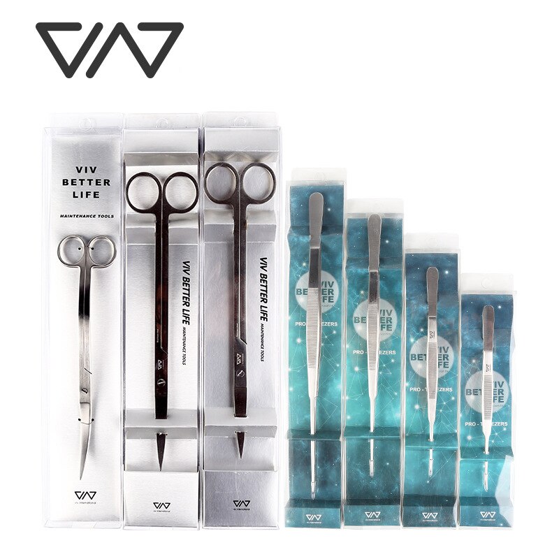 VIV Aquatic Stainless Spring Steel Plant Scissors Curved Scissors Wave Shape Scissors, ADA for Aquarium