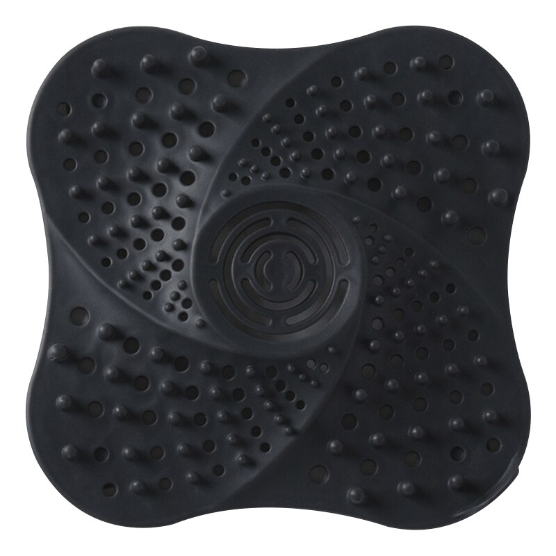 Escurridor de suelo de goma para el pelo, escurridor de ducha Flexible para bañera con 4 fuertes ventosas: Negro