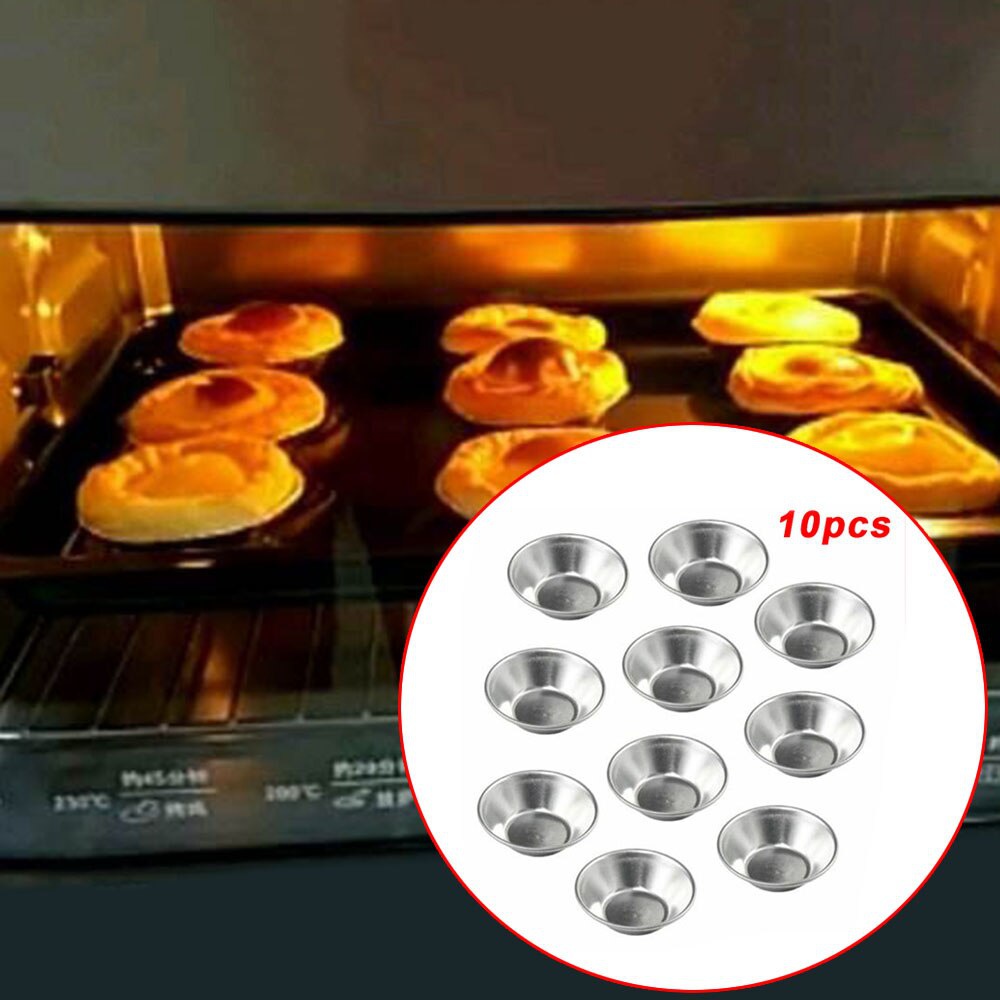10 stuks Eiertaart Aluminium Cupcake Cookie Bloemvorm Mold Tin Bakvorm
