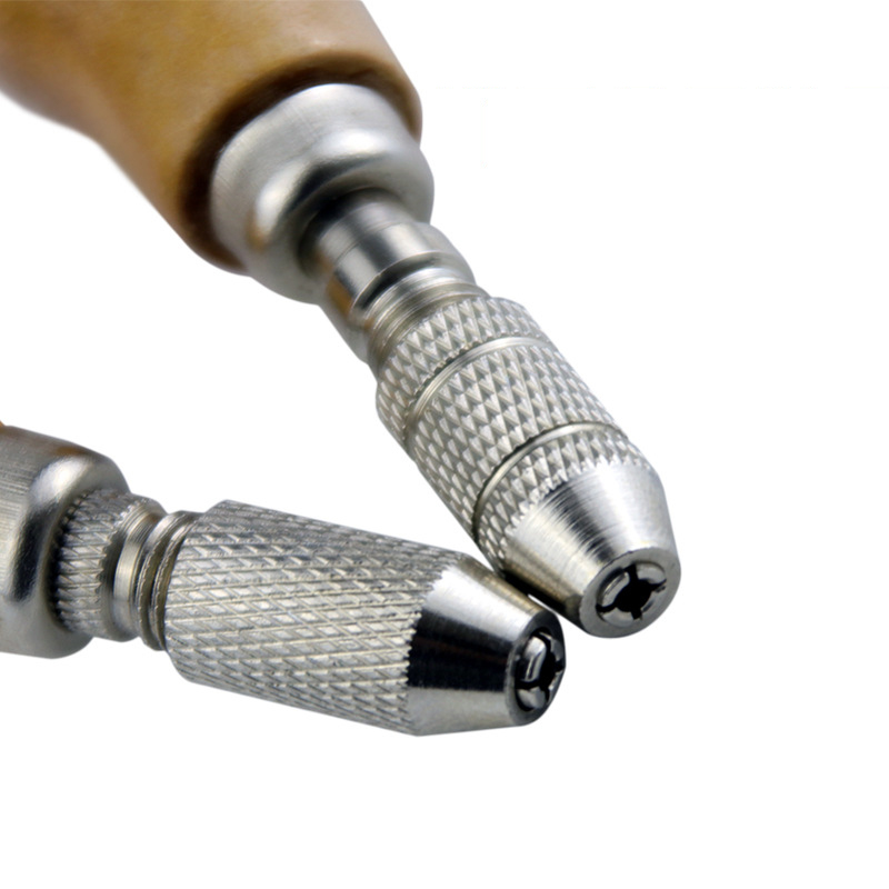 Herramientas de joyería hechas a mano, Kit de herramientas de taladro de envoltura de alambre de torsión, mango de madera con 2 mandril, tornillo de banco de joyería, práctico