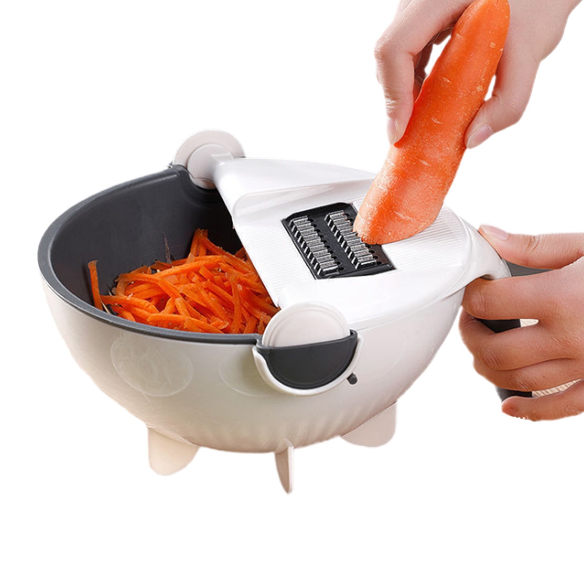 9 In 1 Multifunctionele Roterende Groente Cutter Met Afvoer Mand Groenten Chopper Veggie Shredder Rasp Draagbare Slicer