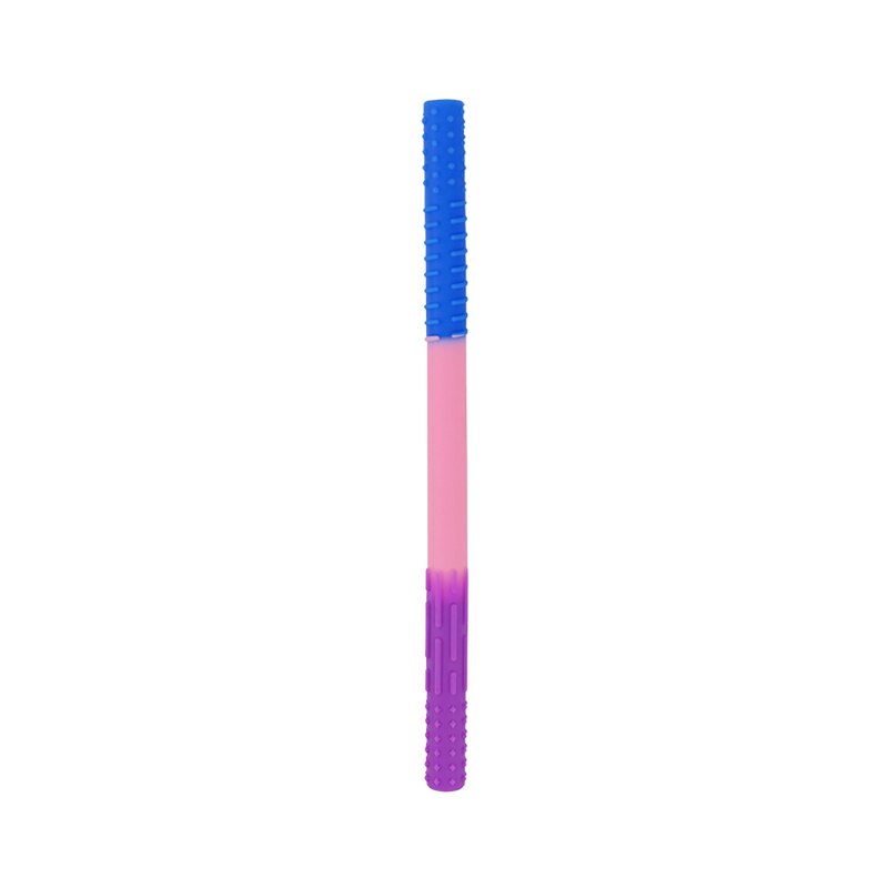 17Cm Food-Grade Siliconen Drank Rietjes Herbruikbare Sap Rietjes Voor Baby Kinderen Molaire Staven Complementaire Voedsel Rietjes Gereedschap: Blue pink purple