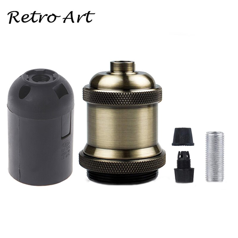 E26/E27 Screw Light Bulb Socket Edison Retro Pendant Lamp Holder: Bronze / E26