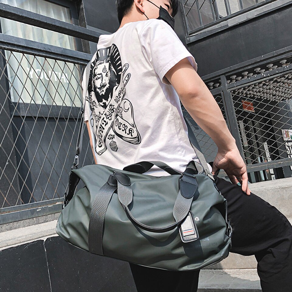 Bolso de viaje largo y corto para hombre y mujer, bolsa de mano, bolsos de hombro mensajero a la , bandolera