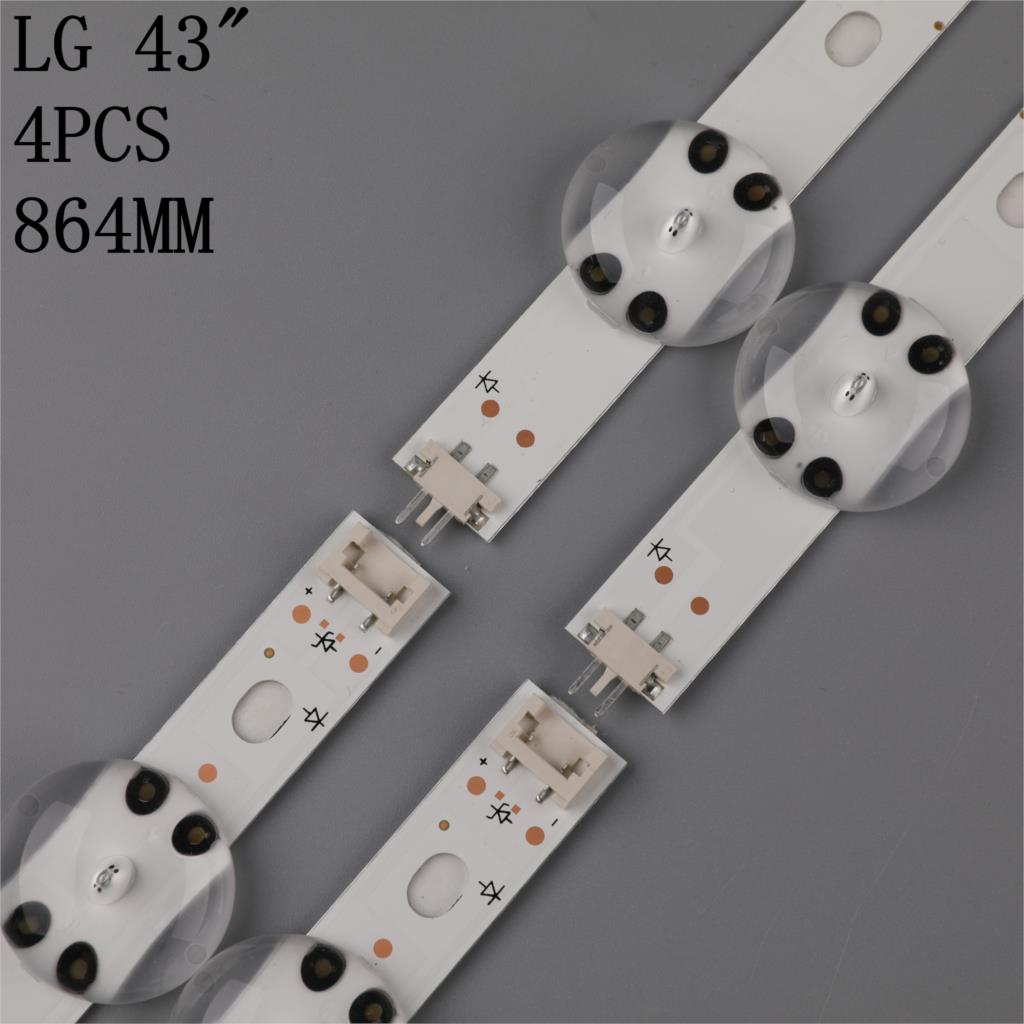 4 x LED Backlight for LG 43" V17 ART3 2867 TV 43UF6500 43VH6100-CB LC430DQE 43LJ614V 43LV340C 43UJ6565 6916L-2744A/2743A 10-LEDs