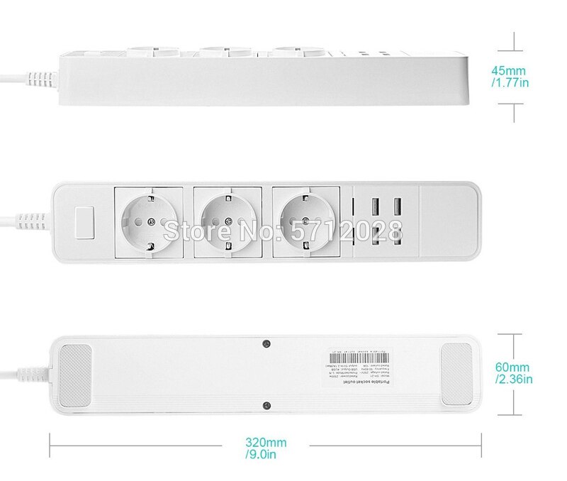 WiFi Smart Power Strip 4 USB Prorts EU Plug 10A Energy monitoring Surge Protector Timer support Alexa Google IFTTT Smart Life