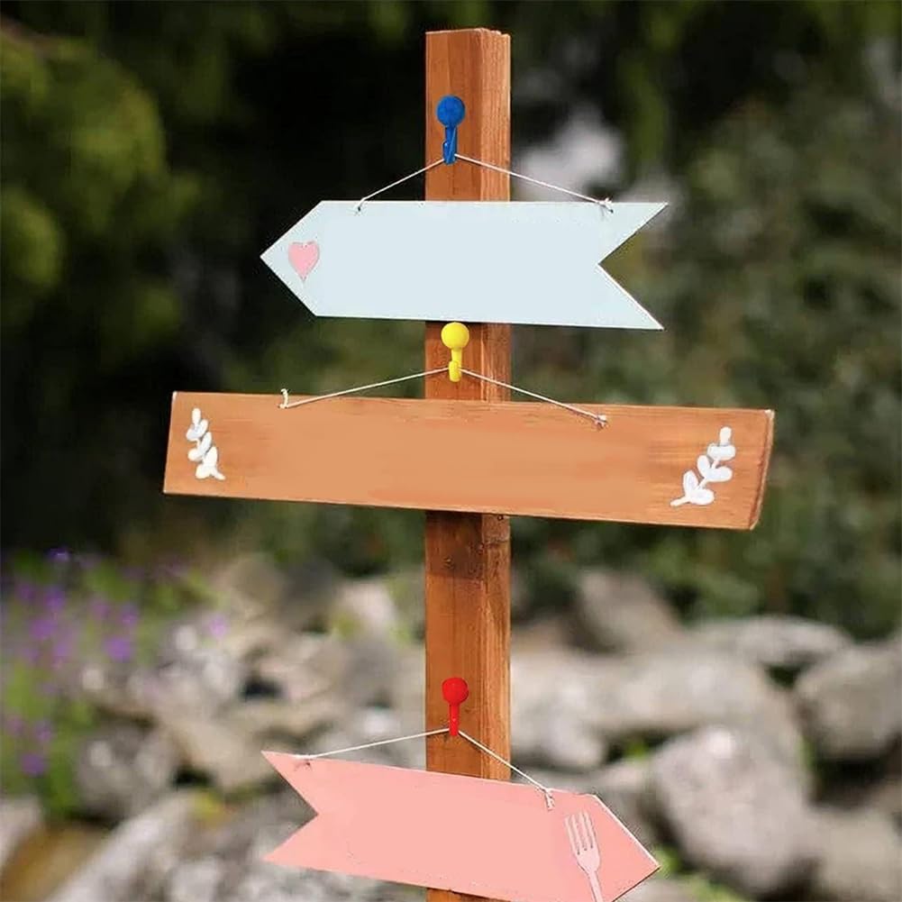 50pcs Push Pin Hooks Plastic Heads Cork Board Hooks Decorative Hanging Hook for Bulletin Board Home Office School Supplies