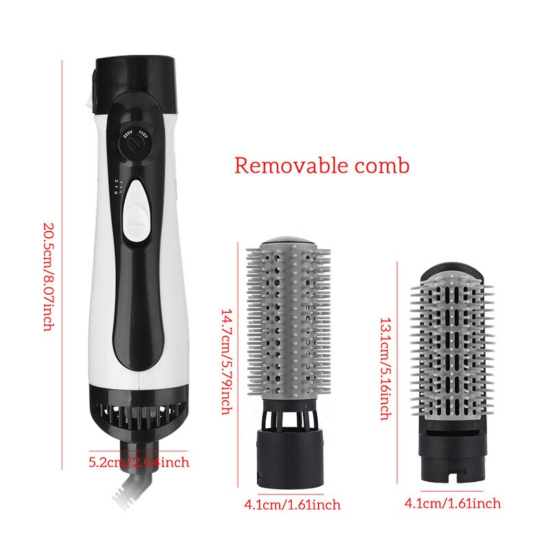 Alisador de pelo eléctrico 2 en 1, cepillo de aire , rizador de pelo intercambiable, alisador peine, calentador, cuidado del cabello 31