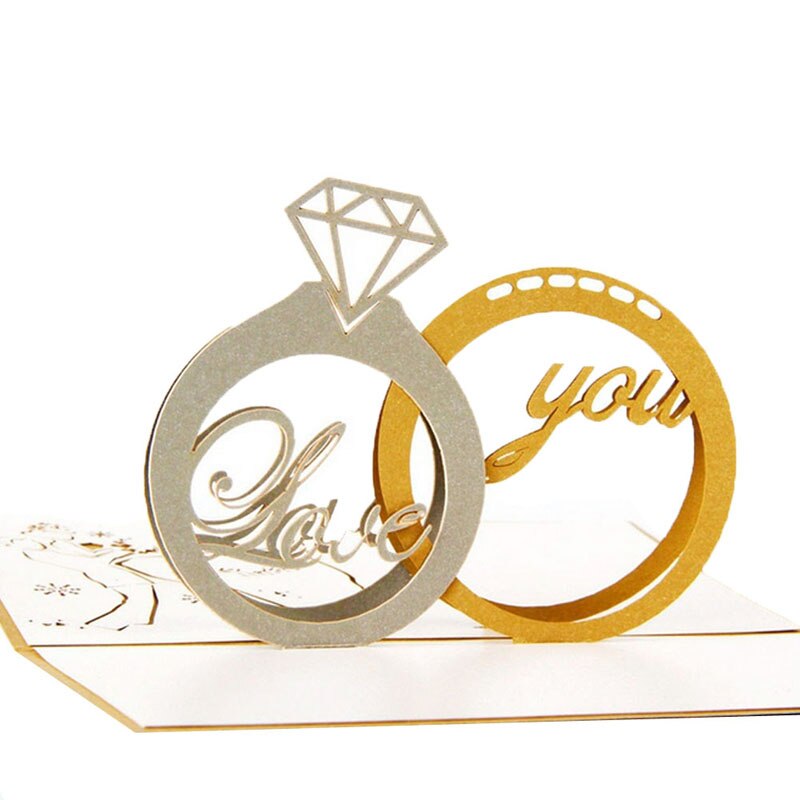 NEUE 3D Pop hoch Grußkarten Diamant Ring Valentinstag Jahrestag Hochzeit Jahrestag für hochzeit