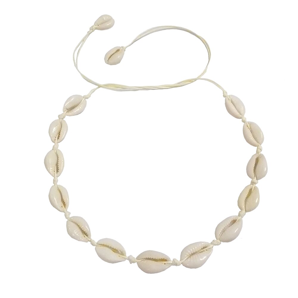 Svart vit rep kedja naturals snäckskal choker halsband handgjort skal halsband choker sommar strand charm kvinnor smycken