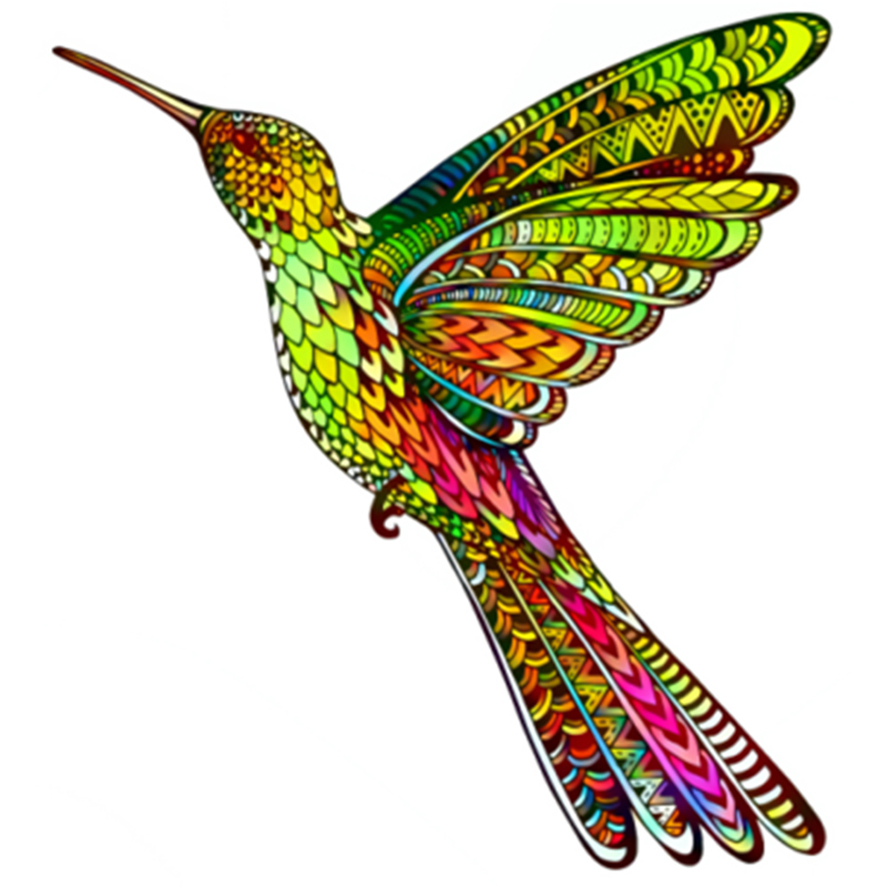Rainbow Kolibrie Vogel Houten Puzzel Unieke Originele Craft Geweldig Paar A3 A4 A5 3D Jigsaw Diy speelgoed