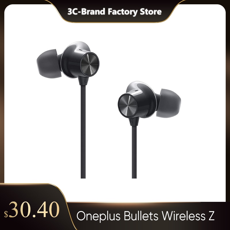 Global version OnePlus Bullets Wireless Z Earphones Bass Edition Charge 10min Enjoy 10h Bluetooth 5.0 IP55 Up to 20/17 hours