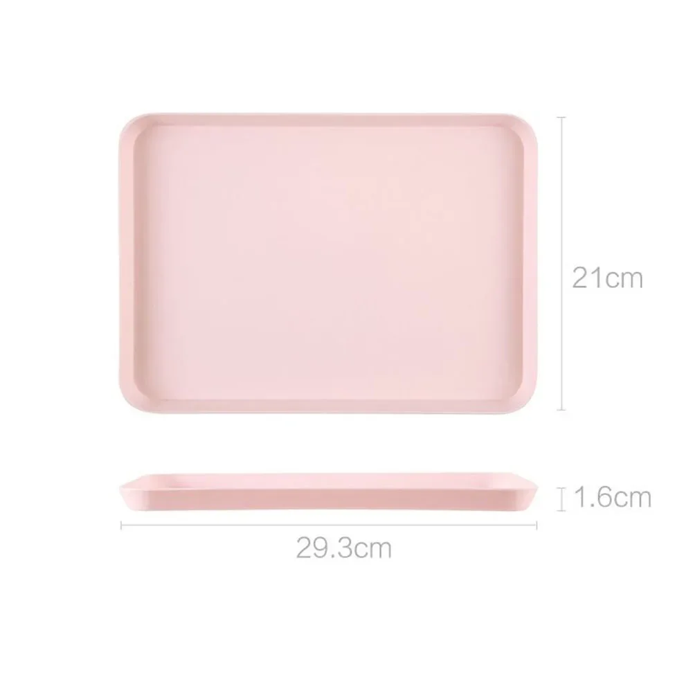 Kitchen Dining Bar Heat-Resistant Trays Plate Dinner Plate Flat Fruit Tray PP Tea Tray Makeup Item Serving Dishes Convenient