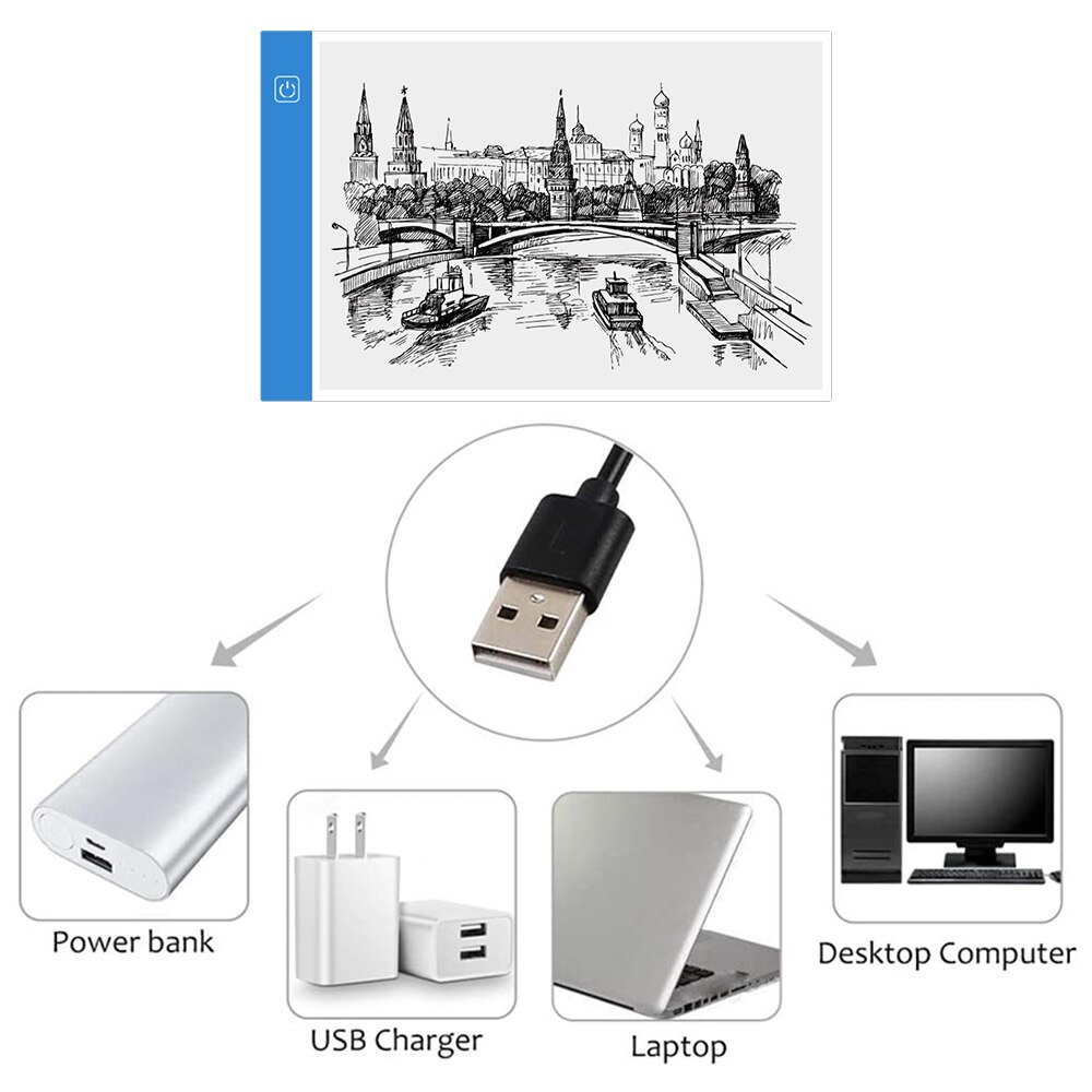 LED Light Box Drawing Tablet - A3 Size - Stufenlose Dimming - USB Powered Graphics Pad