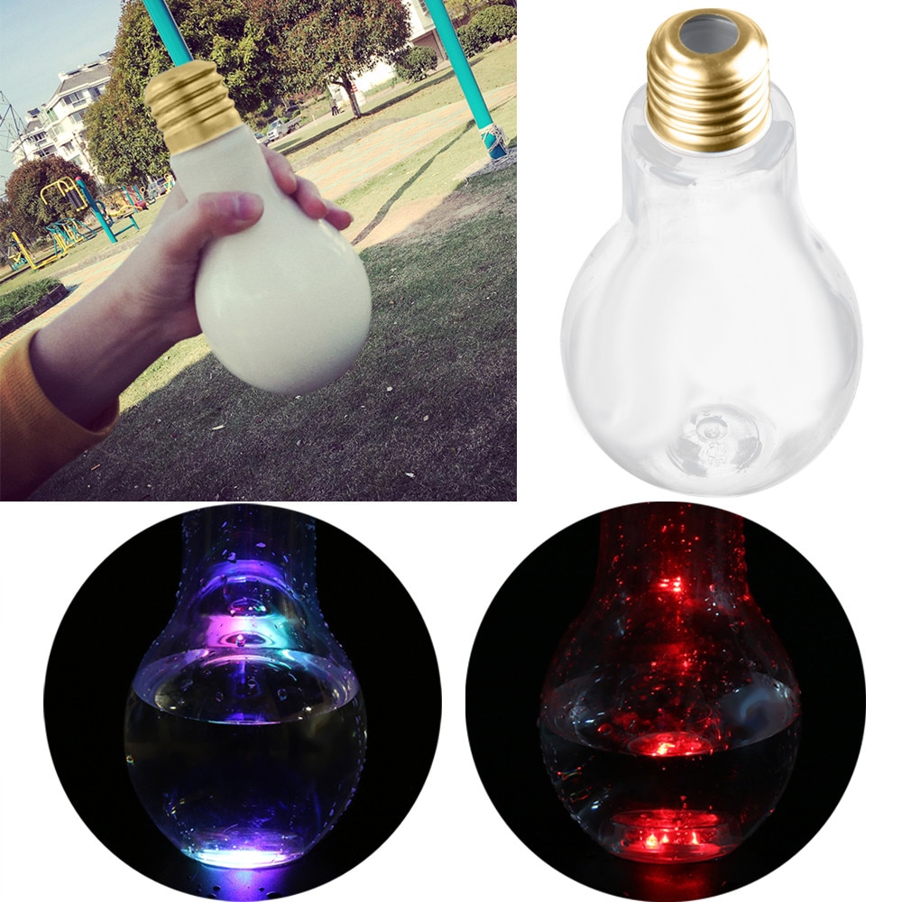 Led glödande glödlampa vattenflaska kort söt mjölkjuice glödlampor kopp läckagesäkra drycker flaska bil-styling ornament