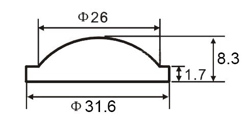 10 15 18 20 25 28 30 - 42mm LED Taschenlampe Objektiv Plano Konvexen Acryl Kondensator Objektiv für Q5 t6 L2 Zoom Taschenlampe Fahrrad Licht Scheinwerfer: 31.6mm