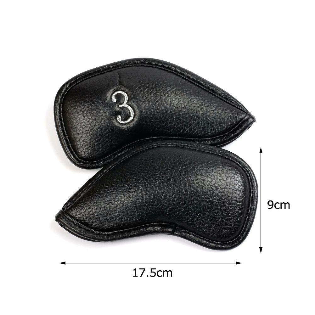 Luxe golfclubhoezen van synthetisch leer, waterdicht, geschikt voor alle ijzers, set van  f9 12 8