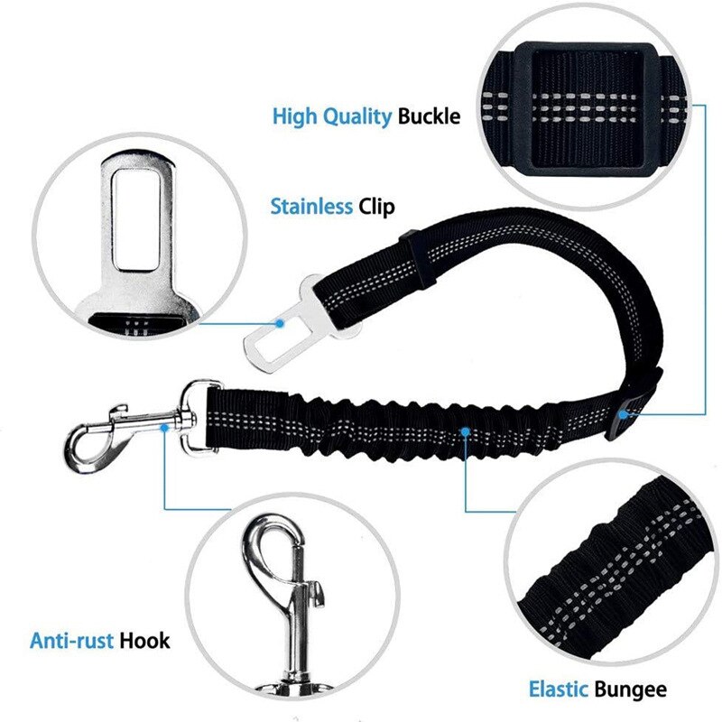 Hond Autogordel Elastische Verstelbaar Leash Riem Voor Huisdier Auto Reizen Hond Kat Veiligheid Touw Pet Travel Essentials Accessoires