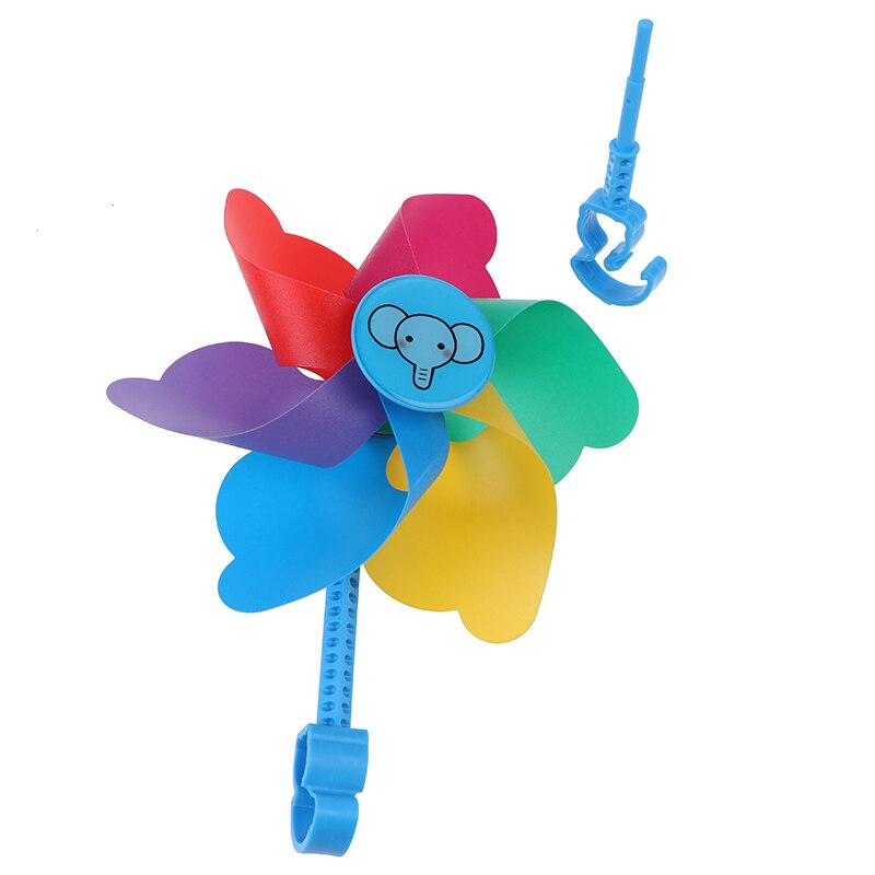 Molinillo de molinete colorido de PVC, juguete impulsado por el viento para bicicleta patinete, para niños y niñas, 1 unidad