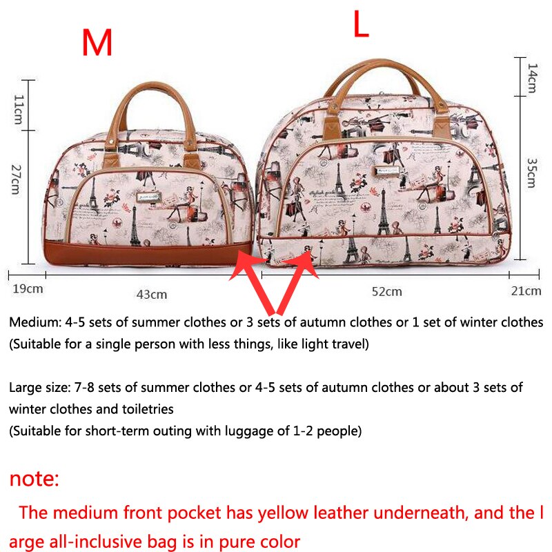 hand travel bag large capacity duffel bag PU leather big bag waterproof short-term travel shoulder bag female