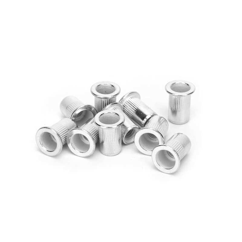 Aluminum Rivet Nuts M6 Threaded Insert Nut Fastener Accessory Flat Head Rivnut Threaded Insert