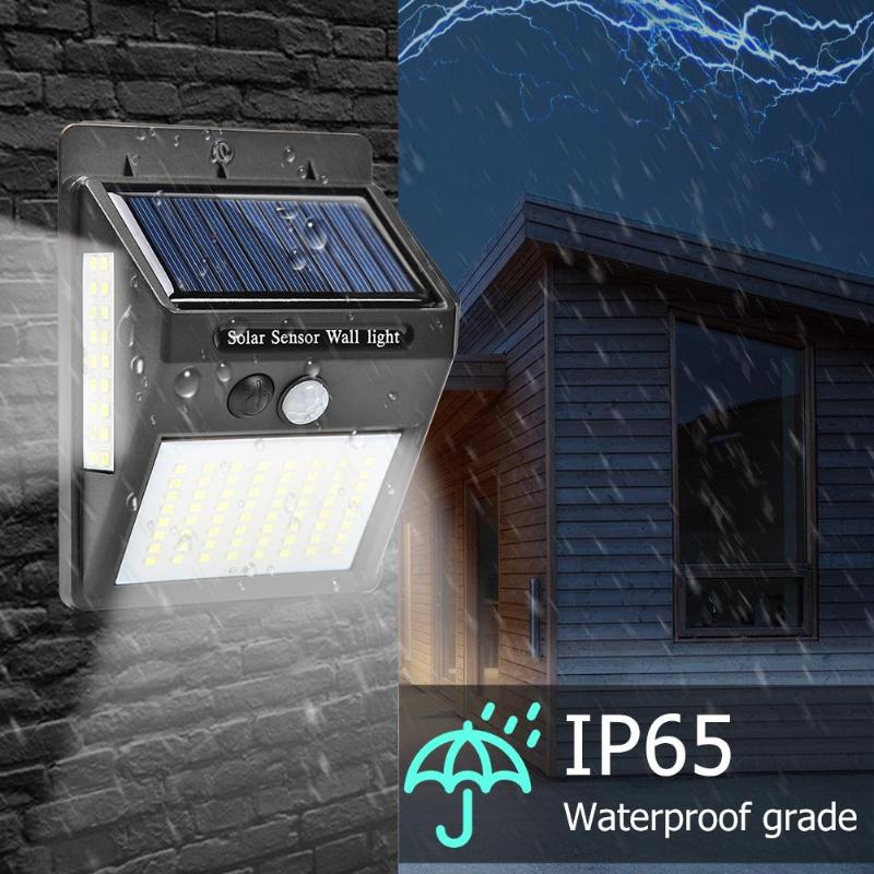Outdoor 100 LED Solar Light Solar Wall Lamp Waterproof PIR Motion Sensor Garden Light Solar Powered Sunlight Street Light