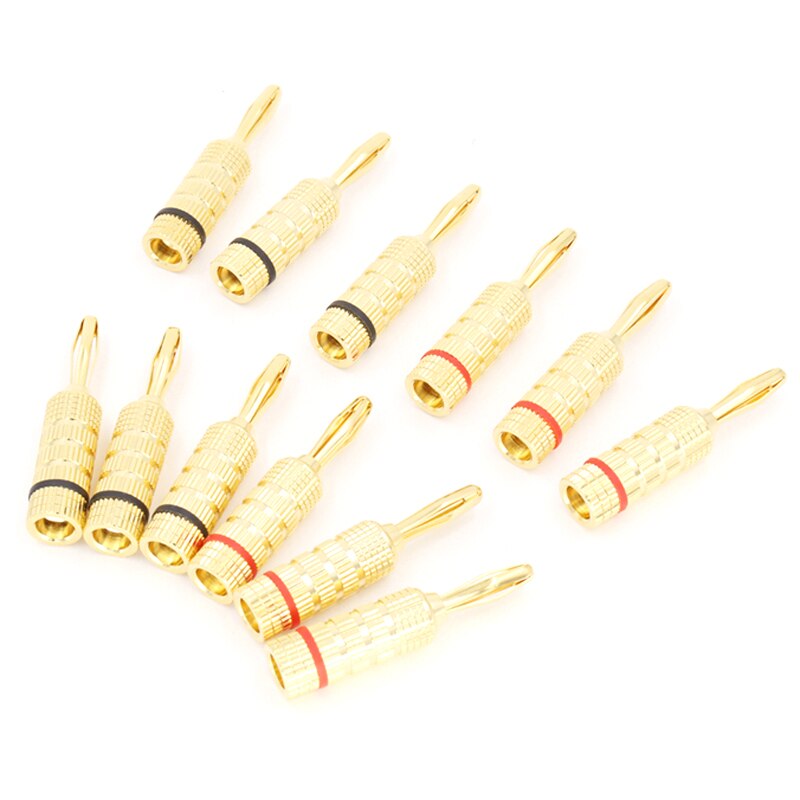 Hifi 12 stücke Neue 24 karat Gold Lautsprecher Stift Engel 4mm Lautsprecher Verlängerung Adapter Banane Stecker kabel stecker