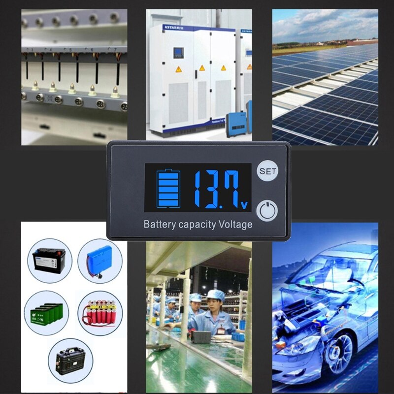 Battery Charge Level Indicator DC 7-70V Lithium Battery Capacity Meter Voltmeter