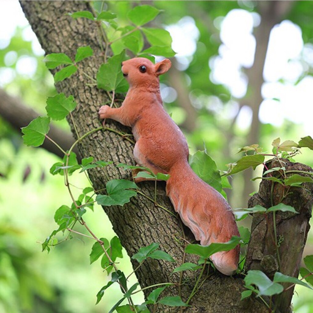 DIY Animal Resin Crafts Art Model Squirrel Figure for Home Garden Yard Decors Ornament - 21 X 8.3 X 16.2cm/ 8.3 X 3.3 X 6.4inch