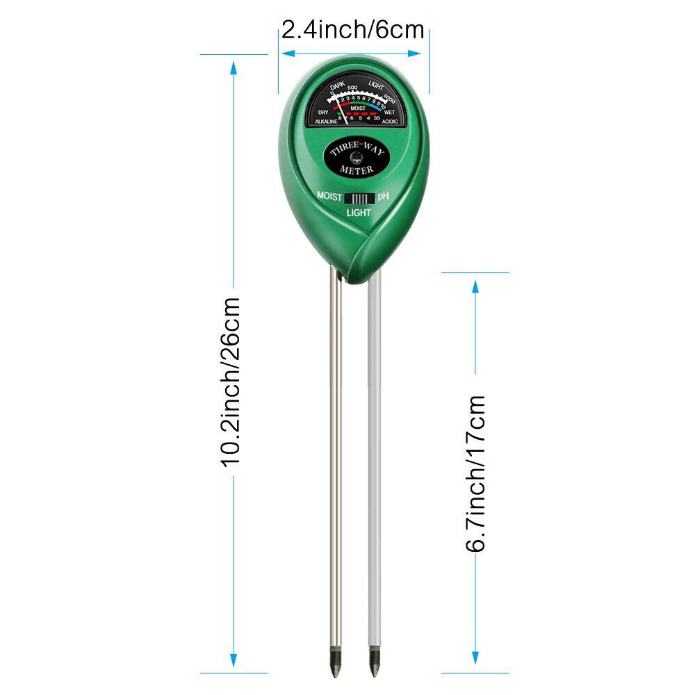 Jord tester 3- i -1 jord test kit til fugt lys surhed fugt sollys haveplanter blomster fugt tester instrument værktøj