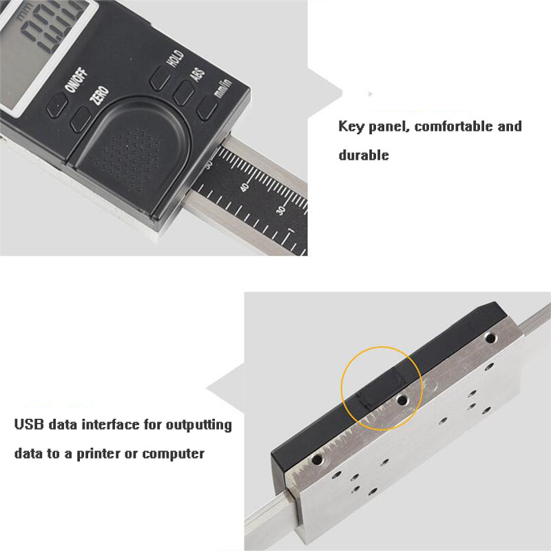 Règle d'affichage numérique verticale 100/150/200mm LCD électronique numérique Vernier pied à coulisse USB Interface pied à coulisse outil de mesure