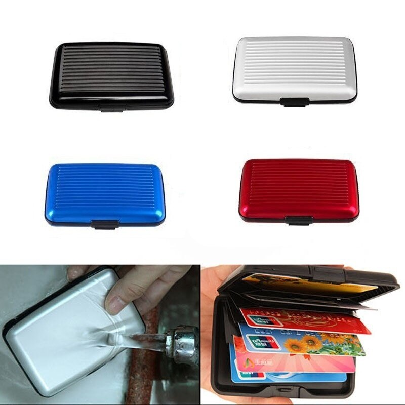 En aluminium En Métal Carte Bancaire Blocage Étui Rigide Hommes Femmes Portefeuille Carte de Crédit Anti-rfid BALAYAGE Protéger Titulaire Porte-Carte Femelle