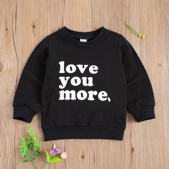 Sudaderas de manga larga con cuello redondo para niños y niñas, suéter informal con letras estampadas, abrigos, Tops