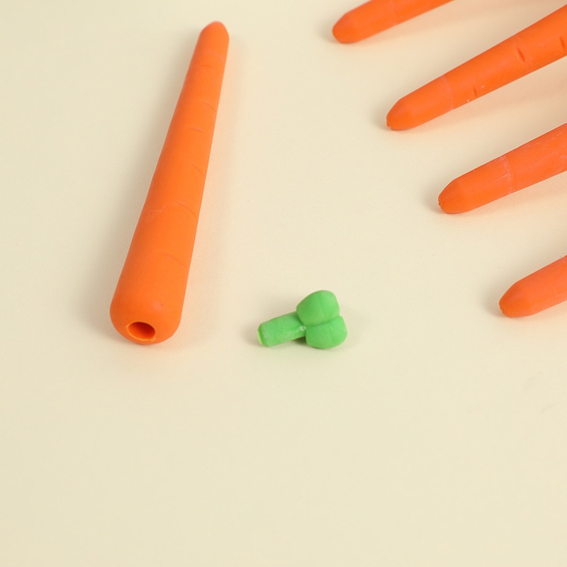 1 PCS Cute Kawaii Carrot Eraser Cookie Rubber Stationery School Office Supplies Novelty Lovely Eraser Funny