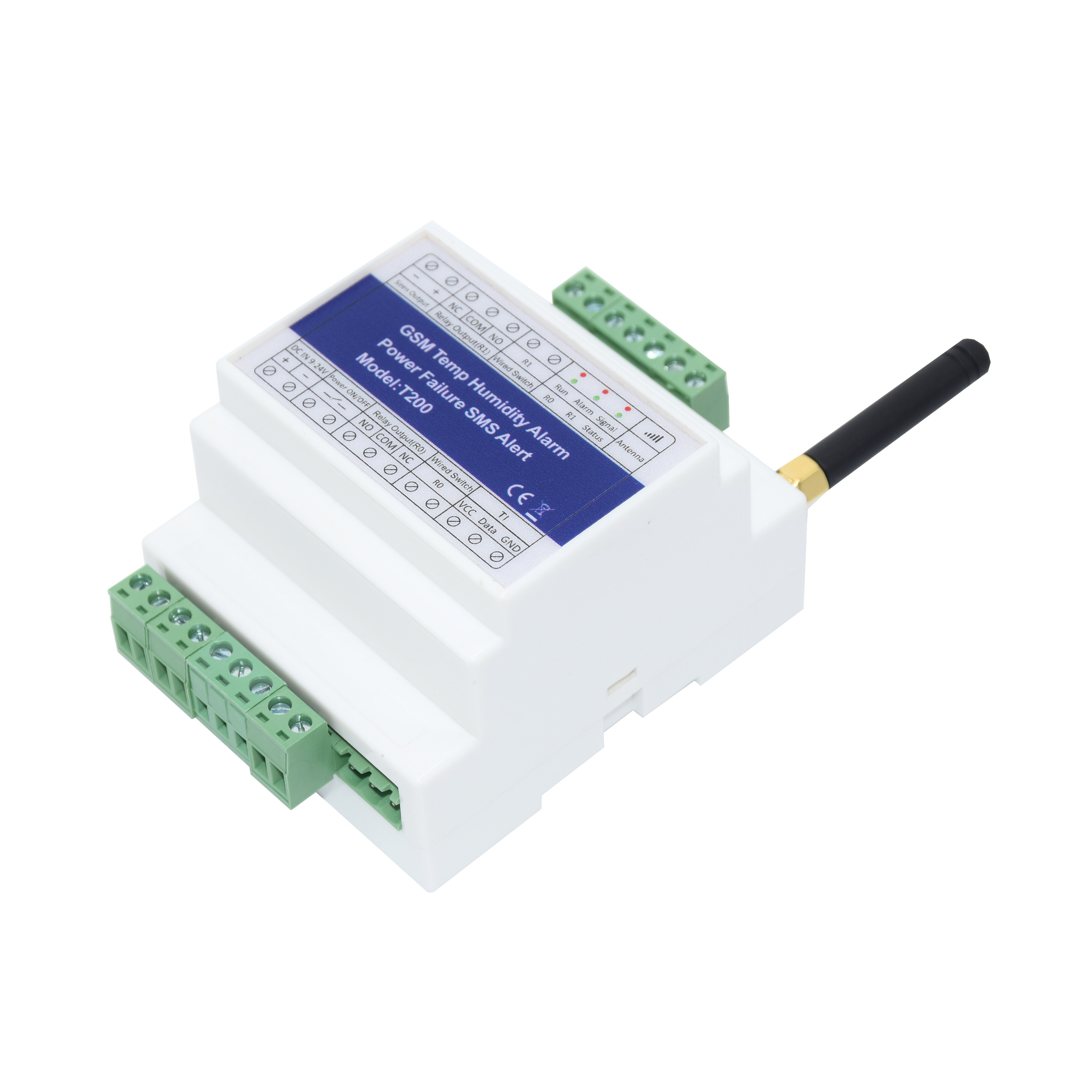 Control remoto DIN-rail GSM 4G SMS, Monitor de estado de humedad y temperatura, alarma con 2 salidas de relé, recordatorio de alarma de fallo de potencia