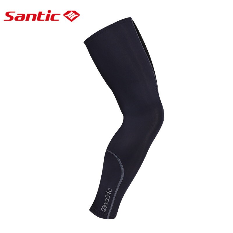 Santic Uv-bescherming Fietsen Beenwarmers Unisex Winter Winddicht Thermische Fleece Been Warmer Outdoor Sport Veiligheid Knee Pads Black