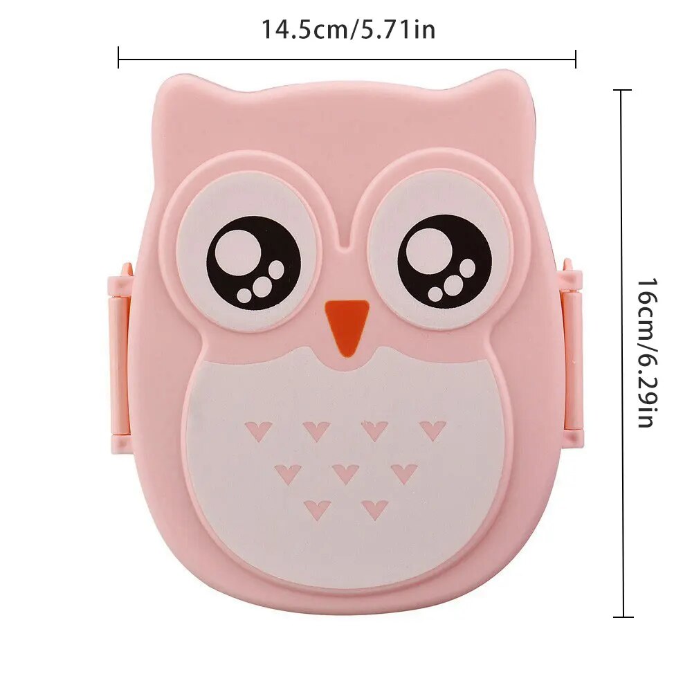 Draagbare Plastic Kinderen Studenten Lunchbox Bento Box Voedselcontainer Kartonnen Servies Bestek Voedselcontainer: Roze