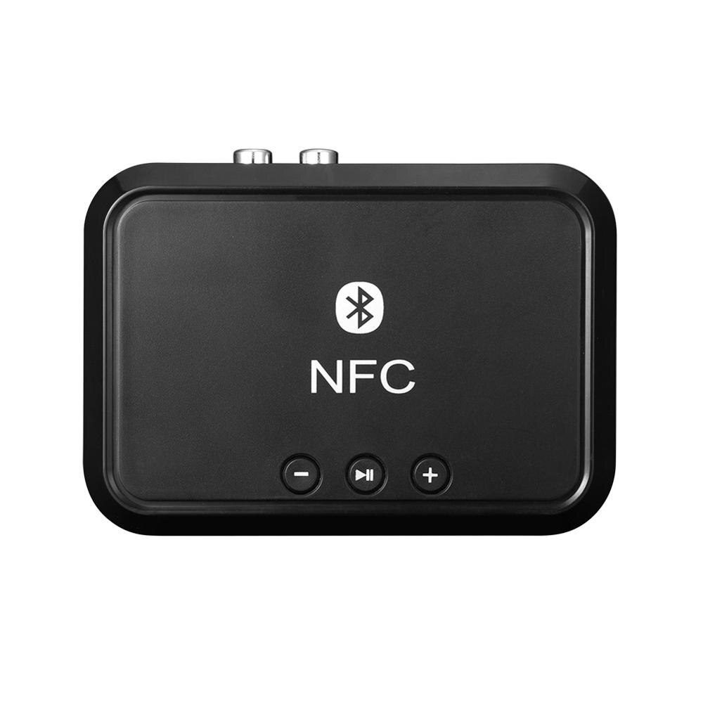 VAORLO-receptor de Audio estéreo con Bluetooth, Reproducción USB, 3,5 MM, AUX, RCA, Jack, NFC, conexión inteligente, adaptador inalámbrico para altavoz de casa y coche: Negro