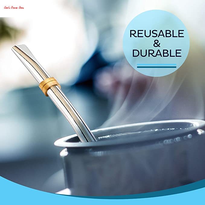 Yerba mate bombilla sugerør sæt  of 2 med rensebørste | genanvendelige sugerør i rustfrit stål | bombilla sæt til makker græskar/kop