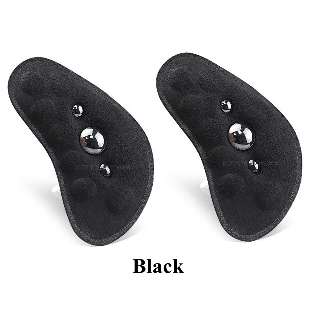 Magnetic Massage Heel Pad Orthopedic Insoles Cushion For Medial/Lateral Heel Wedge Insoles for Foot Alignment Soft Magnet Insole: Black