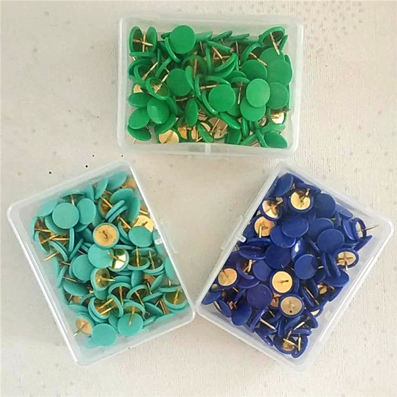 100Pcs Home Office Drawing Pins Pushpin Thumbtack Cork Board Push Pin Photo Wall Map Markers Mixed Color
