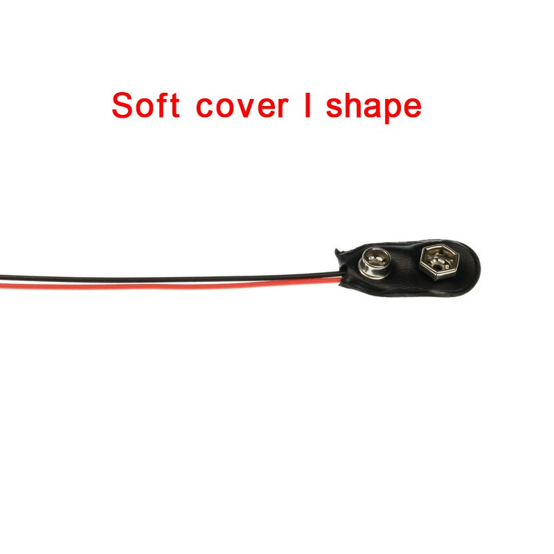5 stk / parti 9v volt  pp3 batteri snapclips stik kabel ledning kraftig 150mm ledningskabel hårde / bløde skaller: Blød form