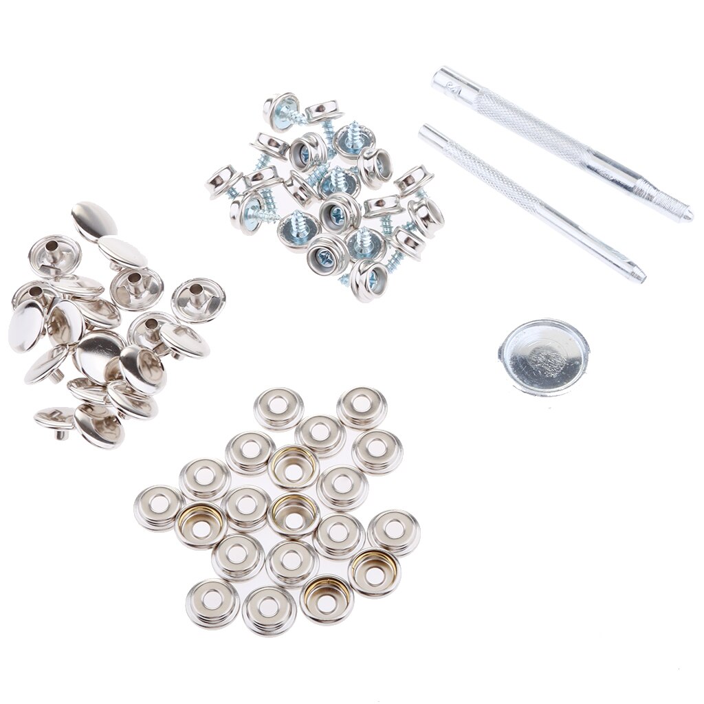 153 Pieces Boat Canvas Fabric Snap Cover Fastener 12mm Screw Repair Kit