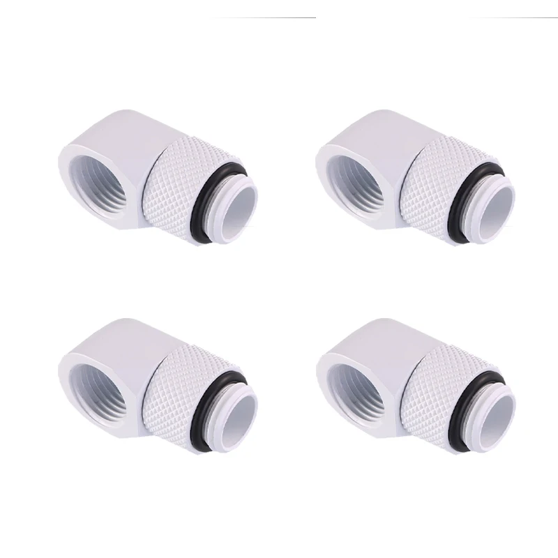 PC Water Cooling G1/4 Thread Elbow Connector, 90 Degree Angled Tube Fitting (SILVER
