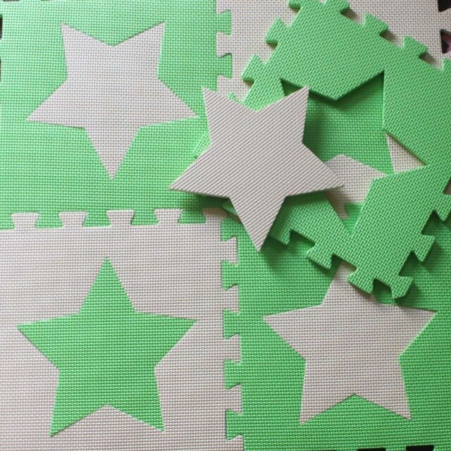 Jcc star style eva foam pussel lekmatta /barnmattor matta sammankopplande träningsgolv för barn kakel 30*30*1cm: Stil-e / 10 st 30 x 30cm