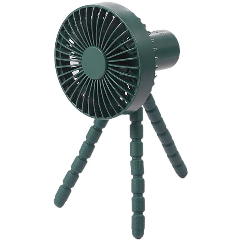 Portable Fan,3 Speed USB Rechargeable 1800MAh Battery Powered Clip Fan with Flexible Tripod for Room Stroller Bike Car: Green