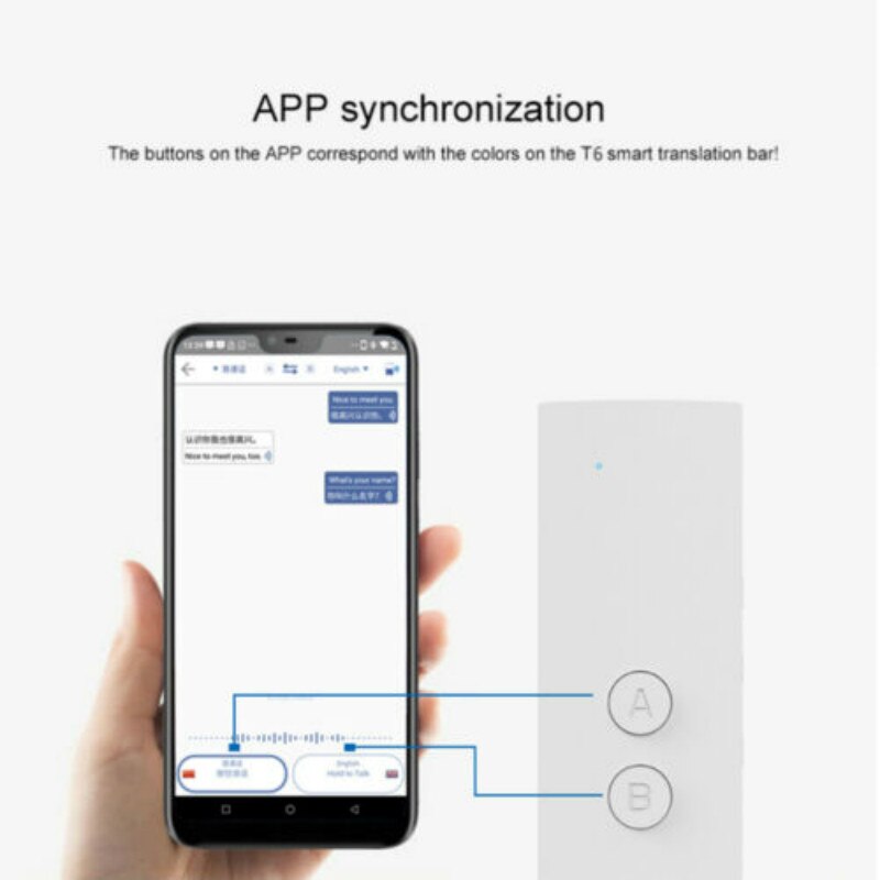 T6 Portable Mini Wireless Smart Translator 38 Languages Two-Way Real Time Instant Voice Translator APP Multi-Language Travelling