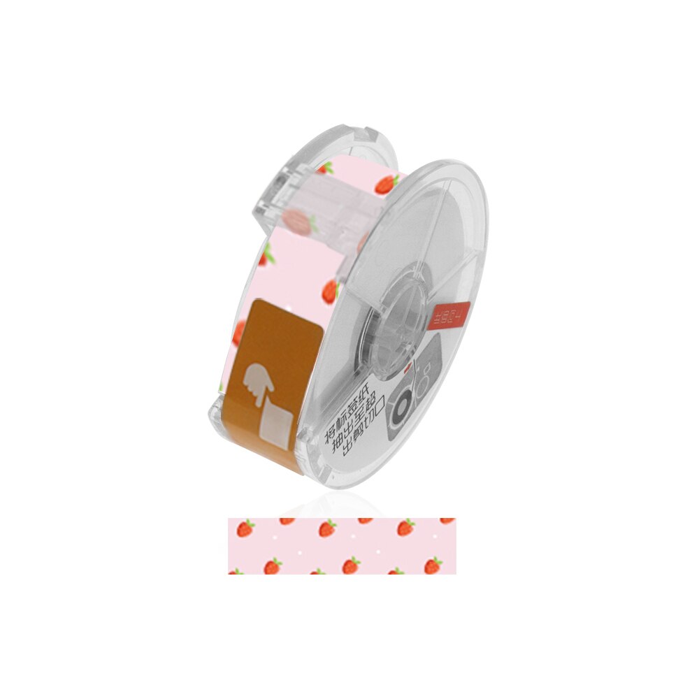 Mini Label Printer Portable Pocket Label Printer For QR Code Date Letter Printing Wireless Label Printer With Label Paper: Strawberry