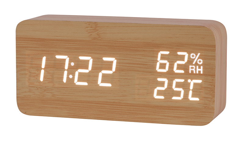 JINSUN Moderne LED D'alarme Horloge Despertador Température Humidité Électronique De Bureau Horloges De Table Numérique: KSW113-C-BB-WH